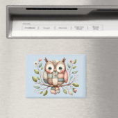 Aimant Hibou Patchwork dans une Forêt Fantaisiste (In Situ (Lave-vaisselle))
