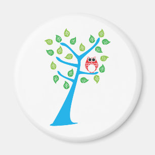 Aimant Hibou rouge dans l'arbre