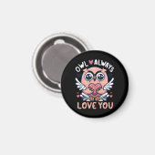 Aimant Hibou t'aime toujours - Saint Valentin (Recto/Verso)