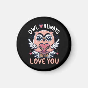 Aimant Hibou t'aime toujours - Saint Valentin