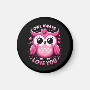 Aimant Hibou t'aime toujours - Saint-Valentin