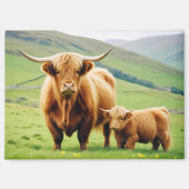 Aimant Highland Cow Animal Nature Wildlife Affection Love (Recto)