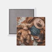 Aimant Highland Cow Grossesse agricole rustique faire-par (Recto/Verso)