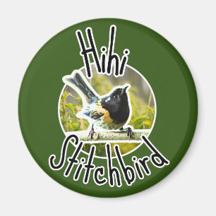 Aimant Hihi bird - nz stictchbird en voie de disparition