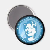 Aimant hillary clinton 08. rayons bleus. (Recto/Verso)