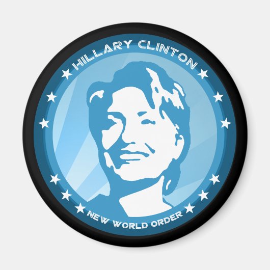 Aimant hillary clinton 08. rayons bleus. (Devant)