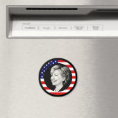 Aimant hillary clinton. drapeau américain. (In Situ (Lave-vaisselle))