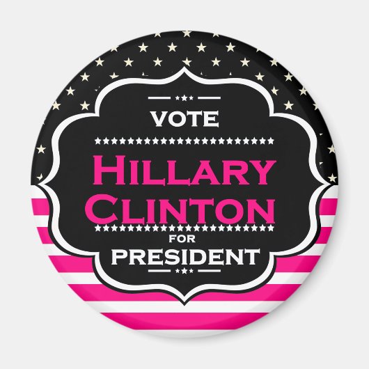 Aimant hillary clinton rose (Devant)