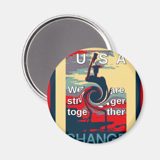 Aimant Hillary USA nous sommes plus forts ensemble (Recto/Verso)