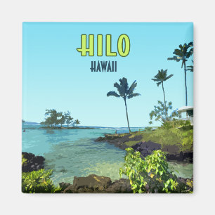 Aimant Hilo Big Island Hawaii Beach Vintage