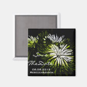 Aimant Hip bohème vert Chrysanthème mariage (Recto/Verso)