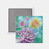 Aimant Hip Dragonfly Jolie moderne été Floral Art (Recto/Verso)