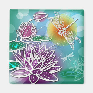 Aimant Hip Dragonfly Plutôt moderne Art Floral d'été