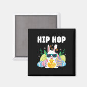 Aimant Hip hop Lapin de Pâques Joyeux Fête de Pâques Femm (Recto/Verso)