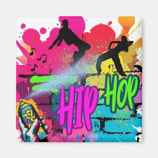 Aimant Hip-Hop Street Art – Vibrant Urban Energy (Devant)