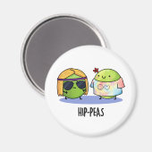 Aimant Hip-Peas drôle Hippie Peas Pun (Recto/Verso)