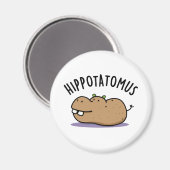Aimant Hip-potato-mus Funny Hippo Pun (Recto/Verso)
