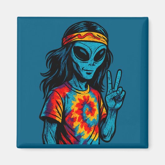 Aimant Hipe Alien Tie-dye Design  (Devant)