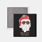 Aimant Hipe Père Noël Super Peace Sign Funny Christmas (Recto/Verso)