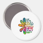 Aimant Hippie blanc (Recto/Verso)