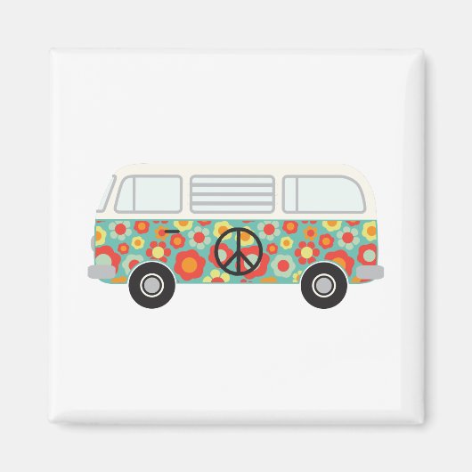 Aimant Hippie Bus (Devant)