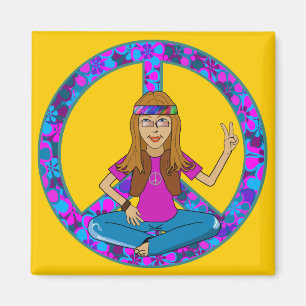 Aimant Hippie chick