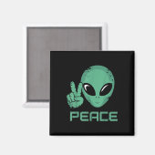 Aimant Hippie de la paix Alien Ufo (Recto/Verso)