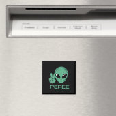 Aimant Hippie de la paix Alien Ufo (In Situ (Lave-vaisselle))