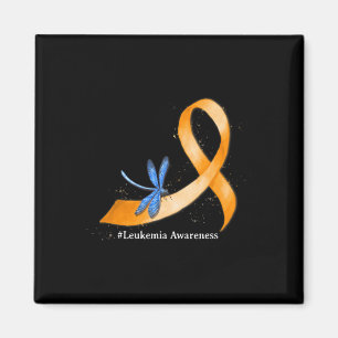 Aimant Hippie Dragonfly Orange Ribbon Leukemia Sensibilis