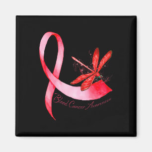 Aimant Hippie Libellule Ruban Rouge Sensibilisation au Ca