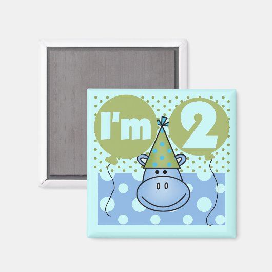Aimant Hippo 2e Anniversaire Tshirts et cadeaux (Recto/Verso)