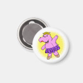 Aimant Hippo Ballerina avec Tutu (Recto/Verso)