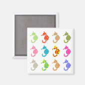 Aimant Hippocampe à motifs (Recto/Verso)