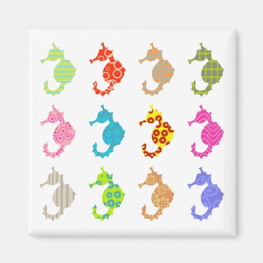 Aimant Hippocampe à motifs (Devant)