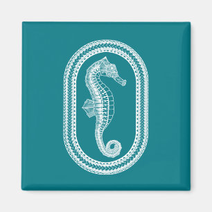 Aimant Hippocampe blanc