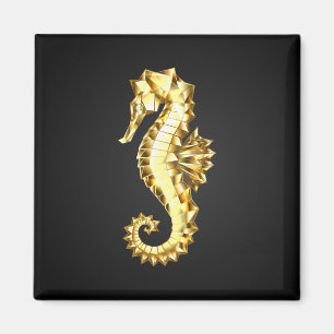 Aimant Hippocampe Polygonal Or