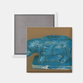 Aimant Hippopotame bleu avec décoration noire (Recto/Verso)