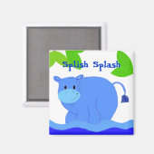 Aimant Hippopotame dans la piscine (Recto/Verso)