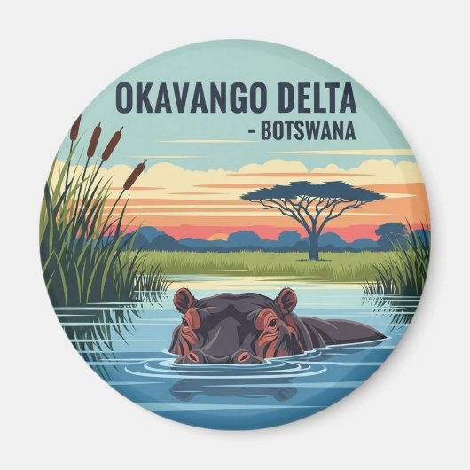 Aimant Hippopotame dans le delta de l'Okavango Botswana (Devant)