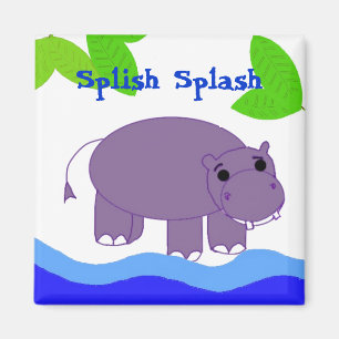 Aimant Hippopotame dans l'eau