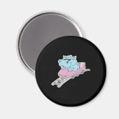 Aimant hippopotame de montagnes russes (Recto/Verso)