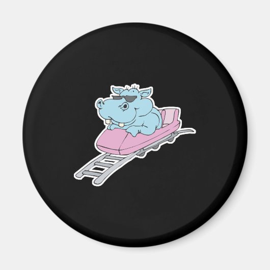 Aimant hippopotame de montagnes russes (Devant)