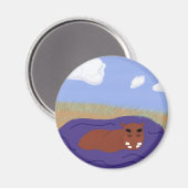Aimant Hippopotame lunaire dans l'étang (Recto/Verso)