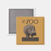 Aimant Hippopotame vintage hippo zoo poster wpa (Recto/Verso)