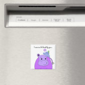 Aimant Hippopotame Violet Cool (In Situ (Lave-vaisselle))