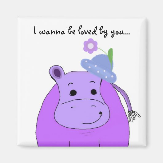 Aimant Hippopotame Violet Cool (Devant)