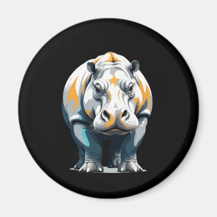 Aimant Hippopotamus Vector Art avec des couleurs vives