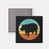 Aimant Hippopotomas Soleil rétro (Recto/Verso)