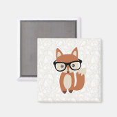 Aimant Hipster Baby Fox avec lunettes (Recto/Verso)