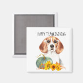 Aimant Hipster Beagle personnalisable Thanksgiving (Recto/Verso)